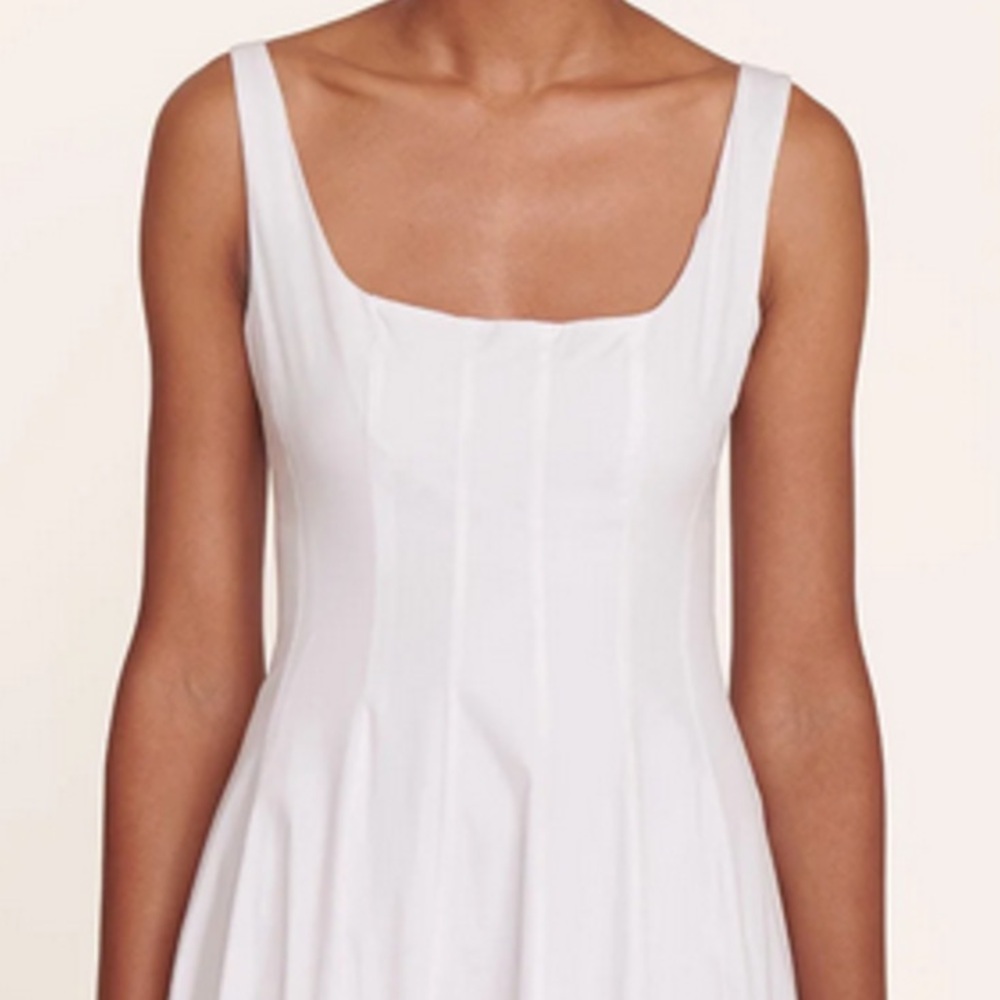 🌺🎉HP🎉🌺 NWT Staud Wells Midi Dress White - Picture 11 of 16